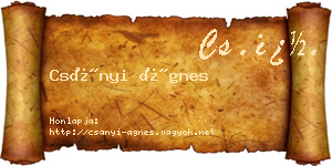 Csányi Ágnes névjegykártya
