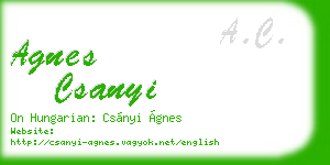 agnes csanyi business card